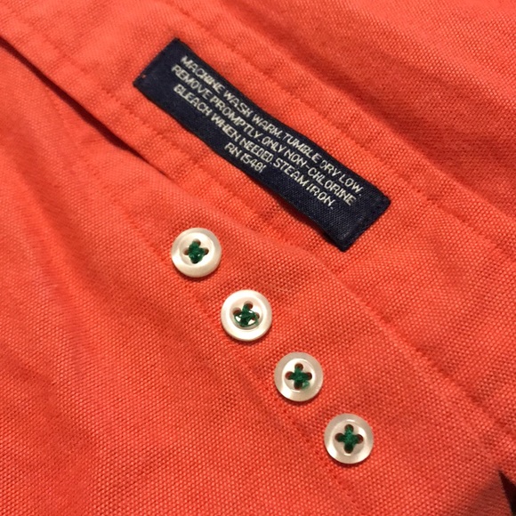 Tommy Hilfiger salmon colored button up shirt neck size 17 - Picture 5 of 6